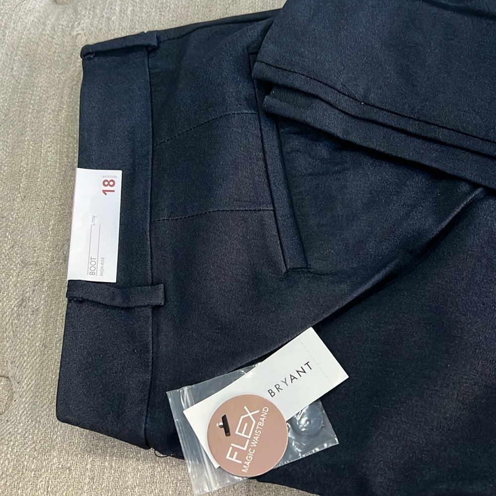 Lane Bryant 18R high rise boot flex stretch pants navy NWT